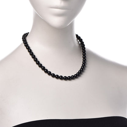 Tiffany Sterling Silver Black Onyx Bead Toggle Necklace 2 of 6