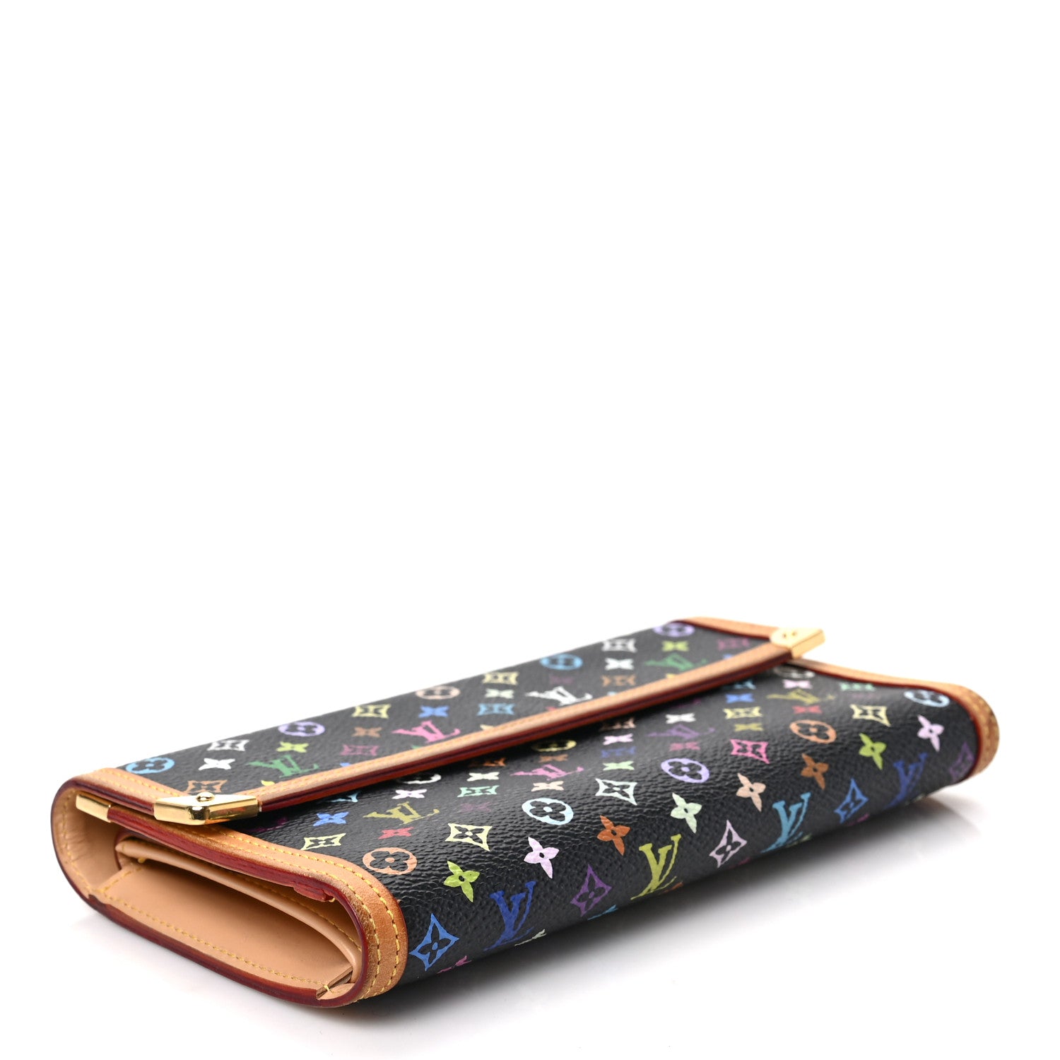 Louis Vuitton Monogram Multicolor Porte Tresor International Wallet Black 4 of 8
