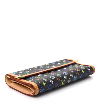 Louis Vuitton Monogram Multicolor Porte Tresor International Wallet Black 4 of 8