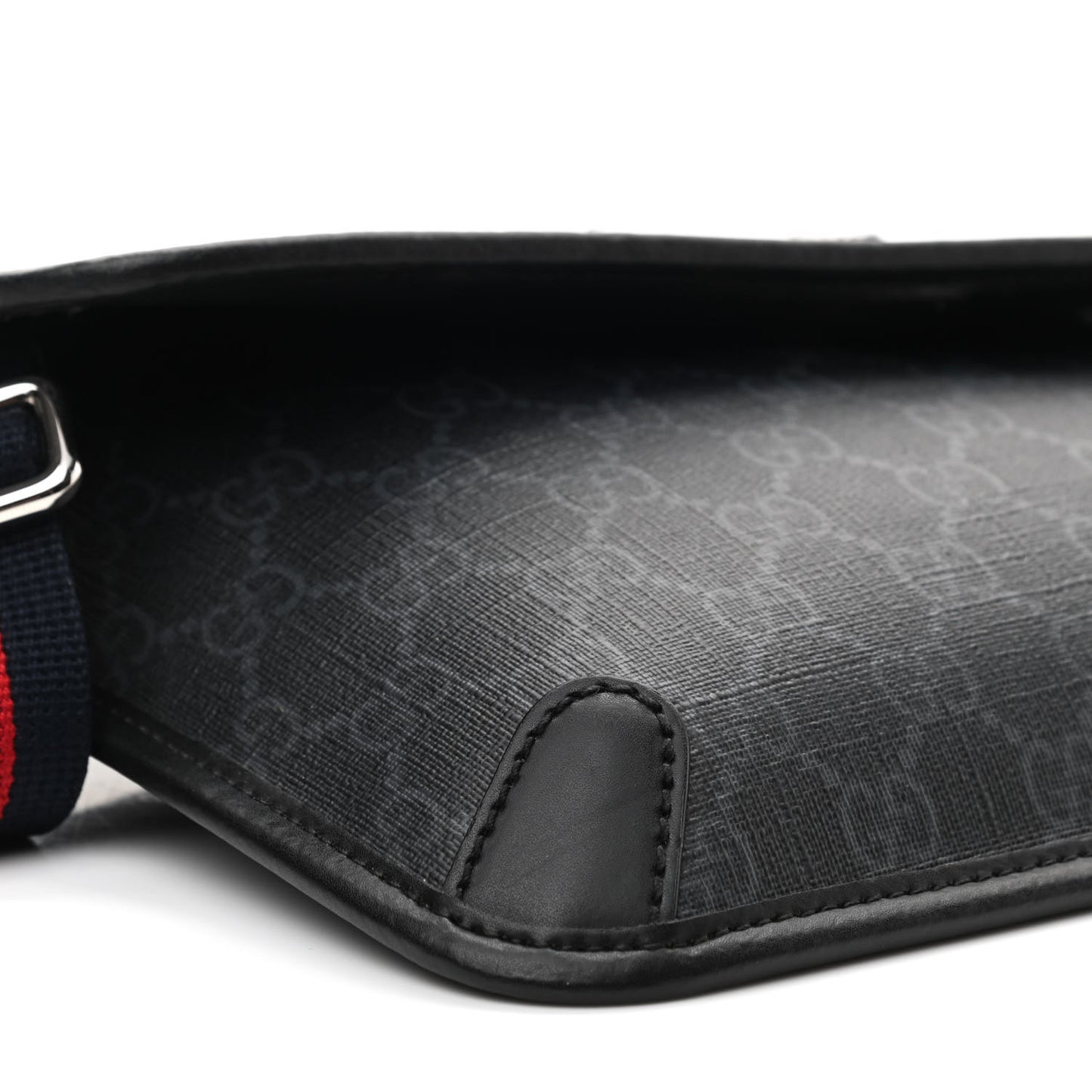 GG Supreme Monogram Web Slim Belt Bag Black Grey