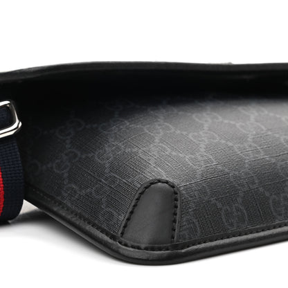 Gucci GG Supreme Monogram Web Slim Belt Bag Black Grey 9 of 11