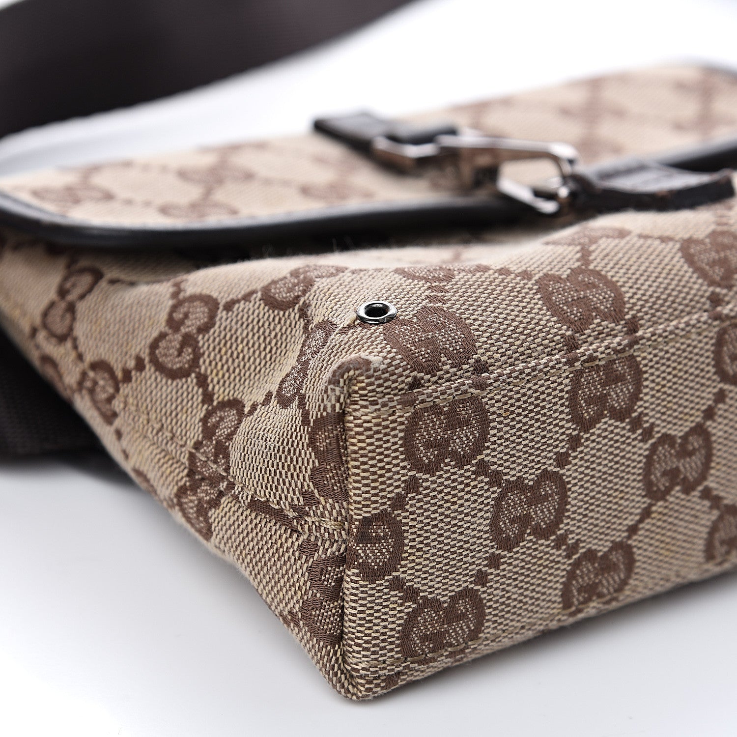 Gucci Monogram Waist Pouch Bag Dark Brown 7 of 10
