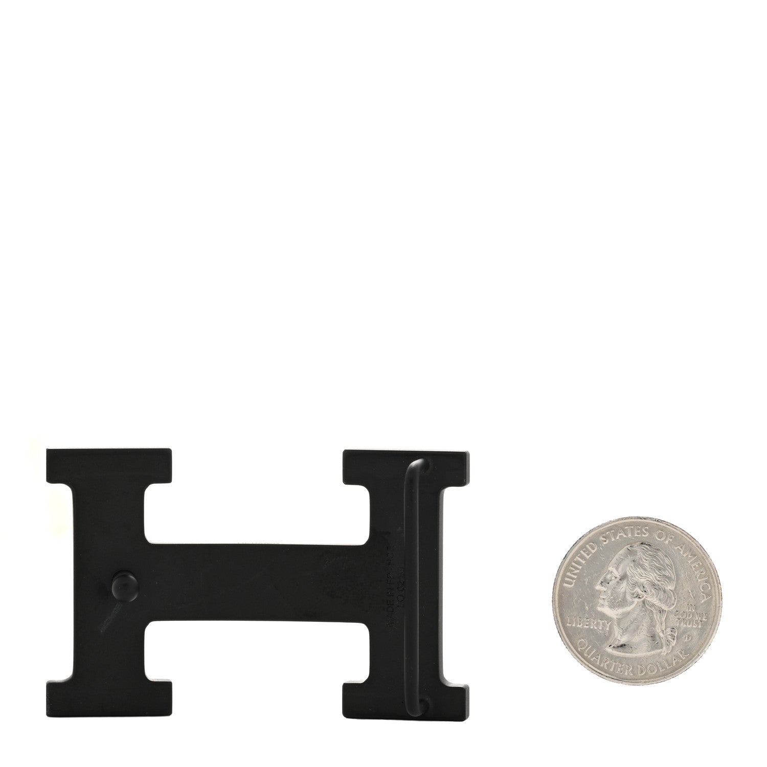 Hermes PVD Plated 32mm H Belt Buckle Black 2 of 4