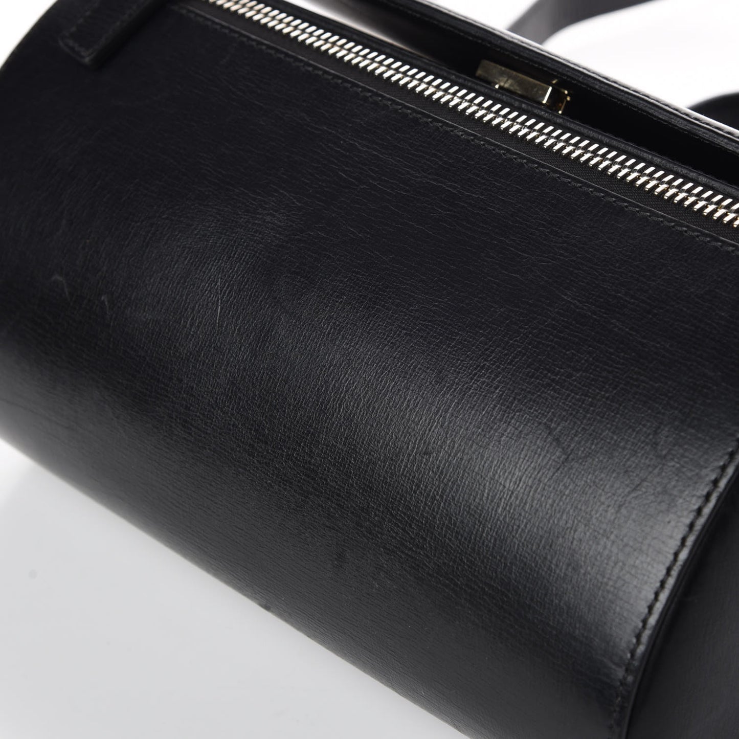 Textured Calfskin Medium Pandora Box Crossbody Bag Black