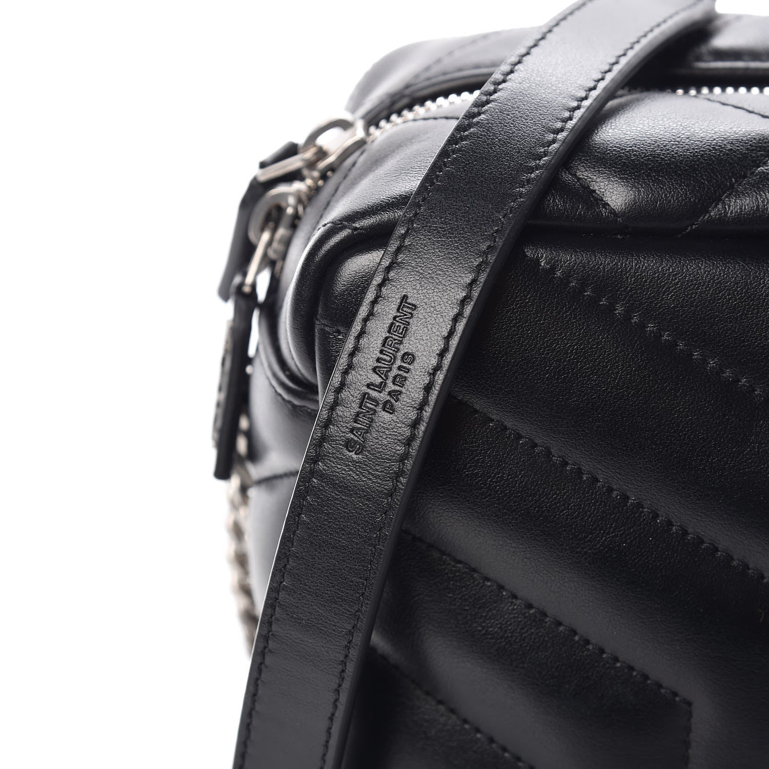Saint Laurent Calfskin Y Quilted Monogram Small Loulou Bowling Bag Black 7 of 8