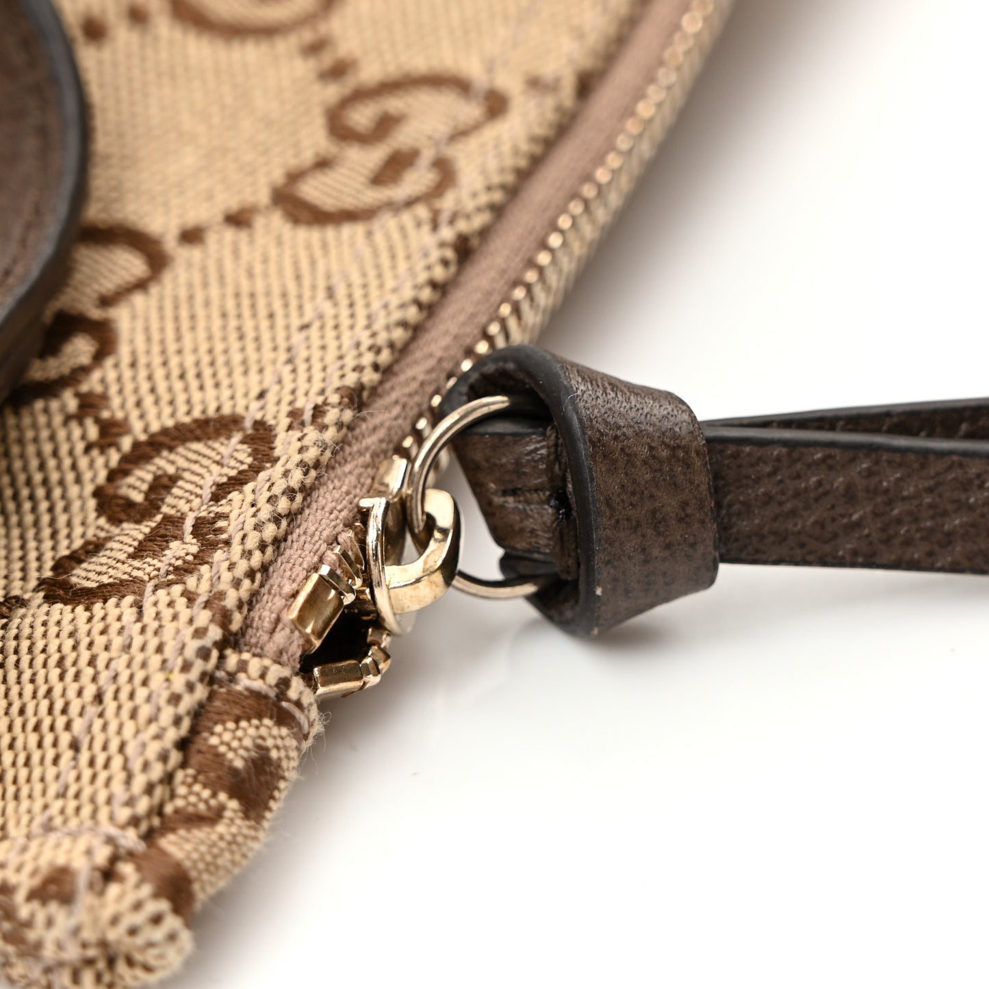 GG Monogram Web Large Giglio Tote Beige Brown