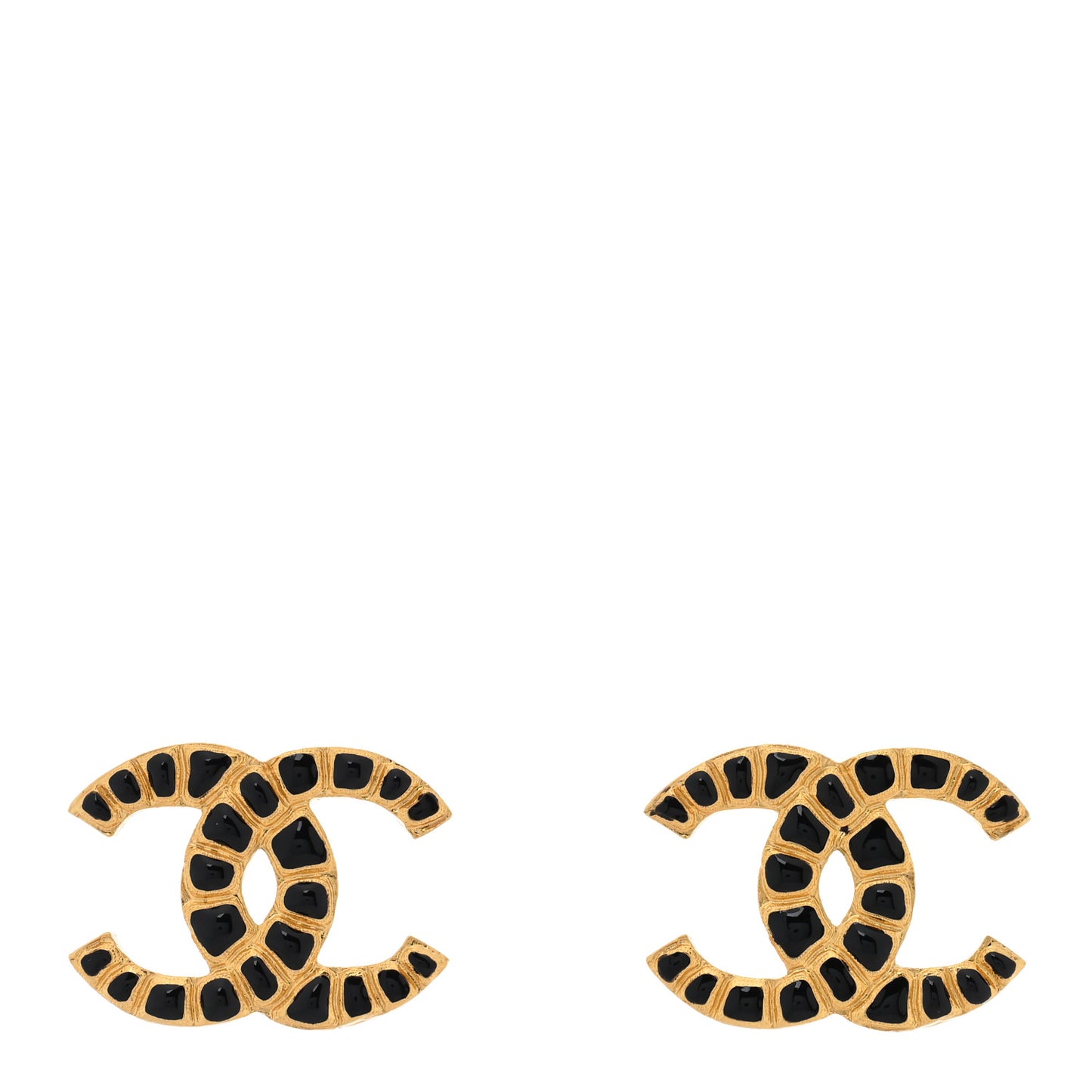 Resin Along The Nile CC Earrings Gold Black