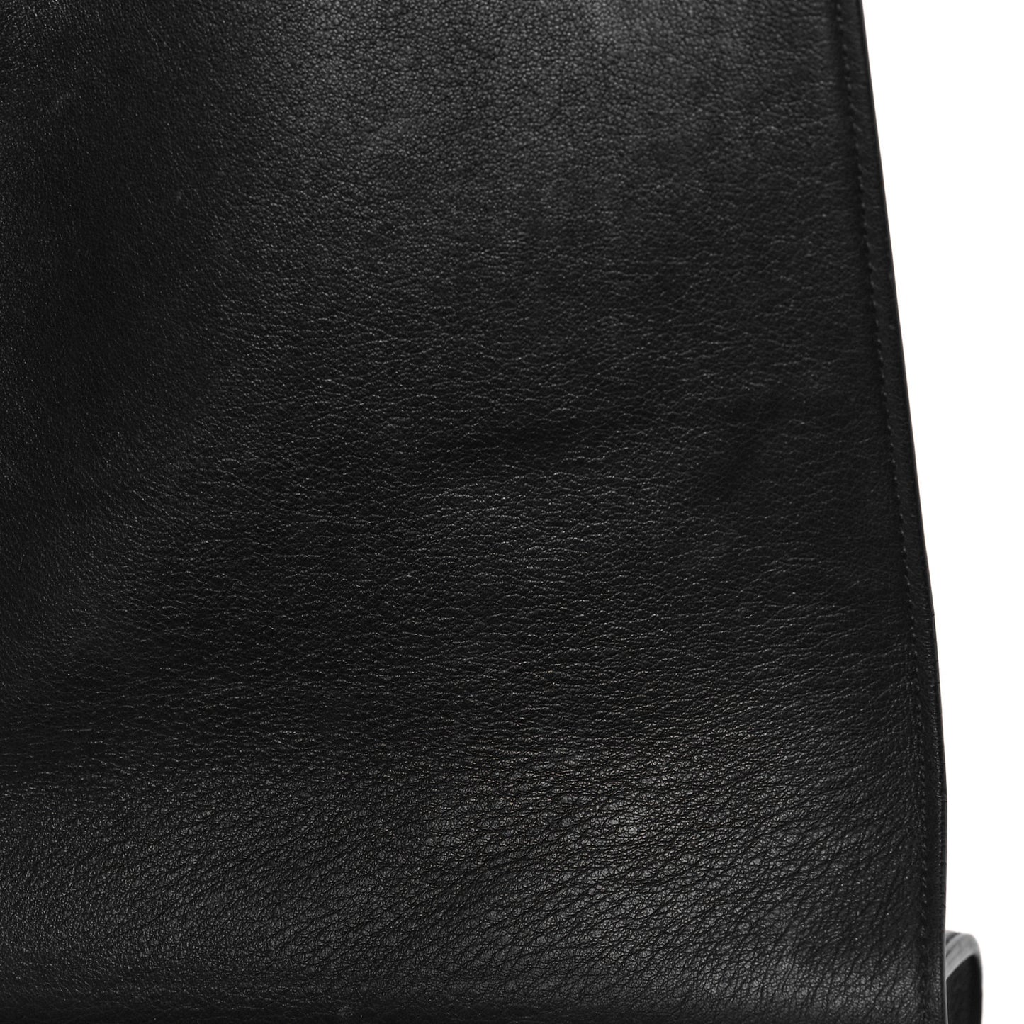 Grained Calfskin Chain Small Shark Lock Satchel Black
