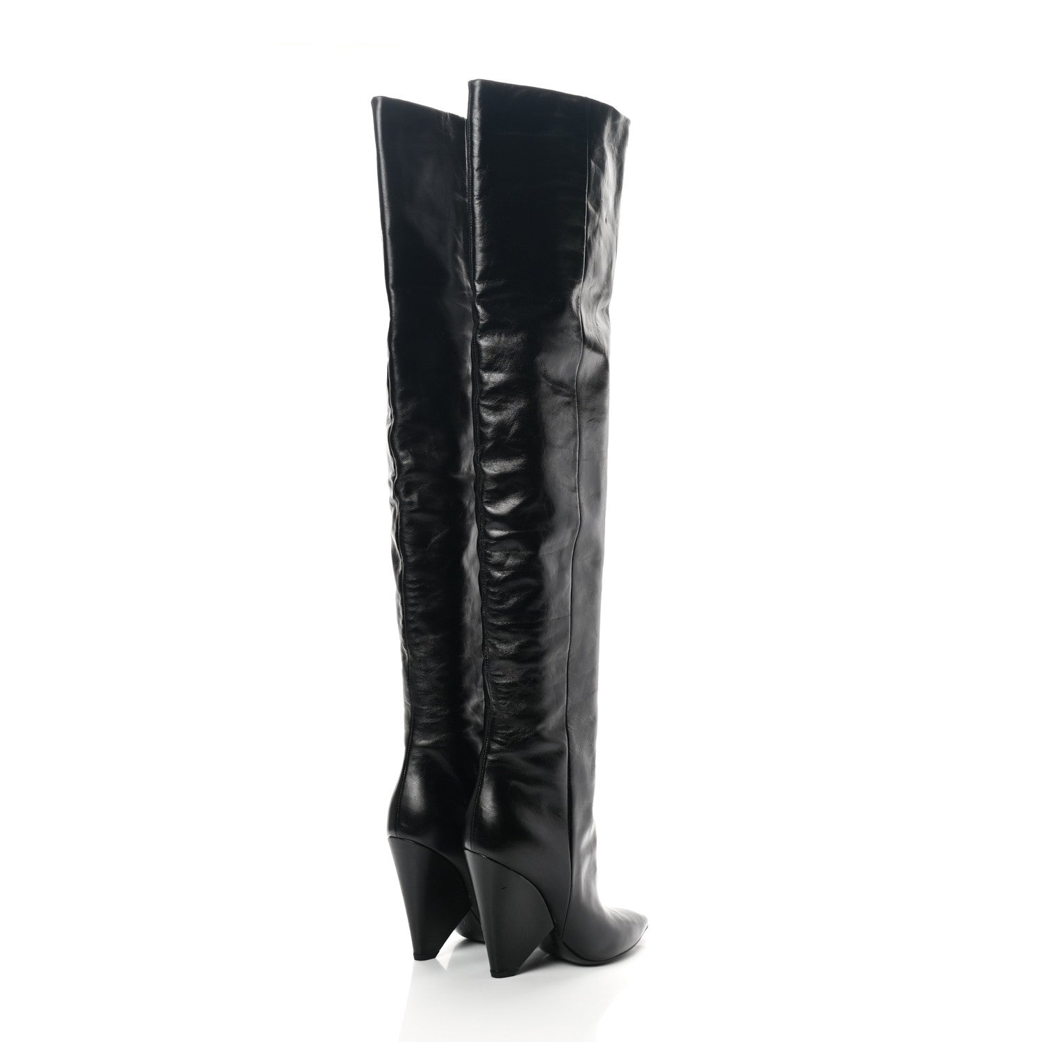 Saint Laurent Calfskin Niki 105 Thigh High Boots 36.5 Black 4 of 7