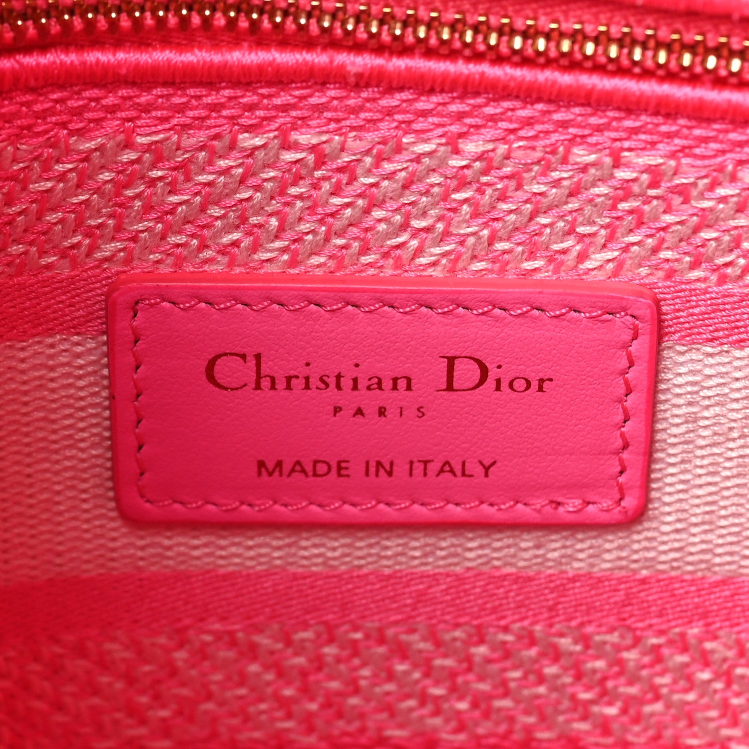 Christian Dior Canvas Toile De Jouy Reverse Embroidered Medium Lady D-Lite Fluorescent Pink 6 of 9
