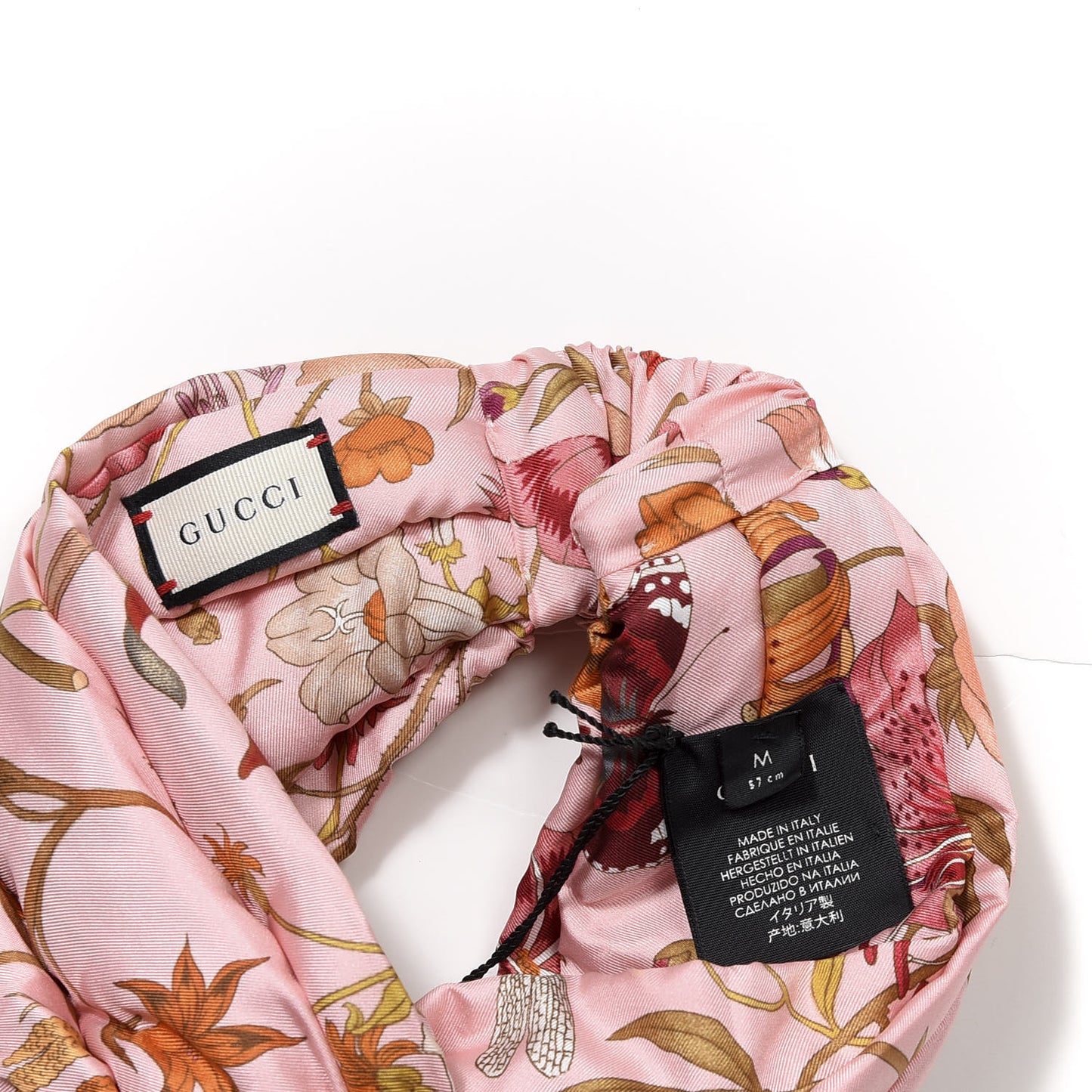 Silk Flora Print Headband M Pink