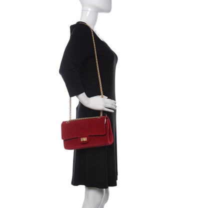Chanel Velvet Chevron Quilted 2.55 Reissue 225 Flap Red 2 of 15