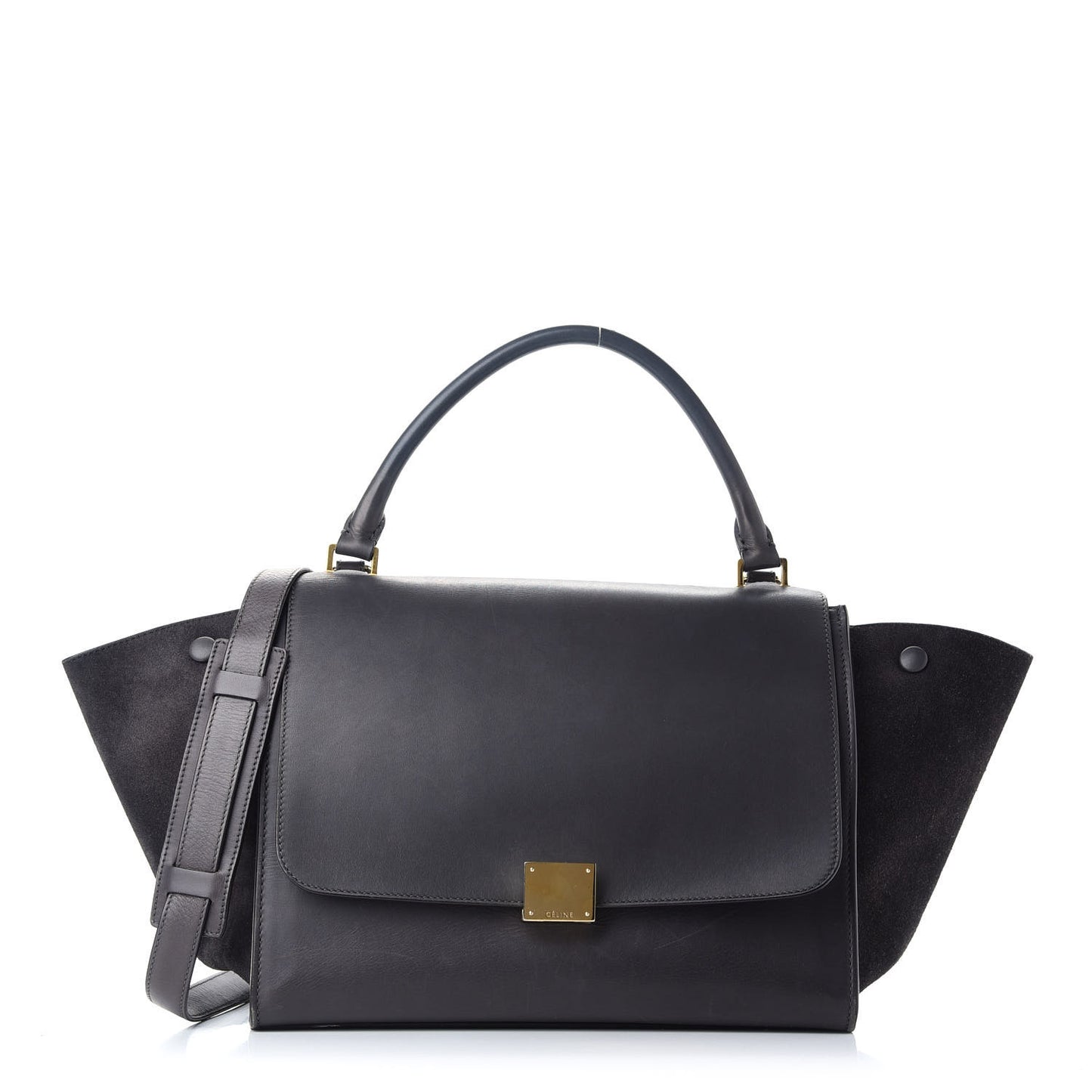 Smooth Calfskin Suede Medium Trapeze Grey