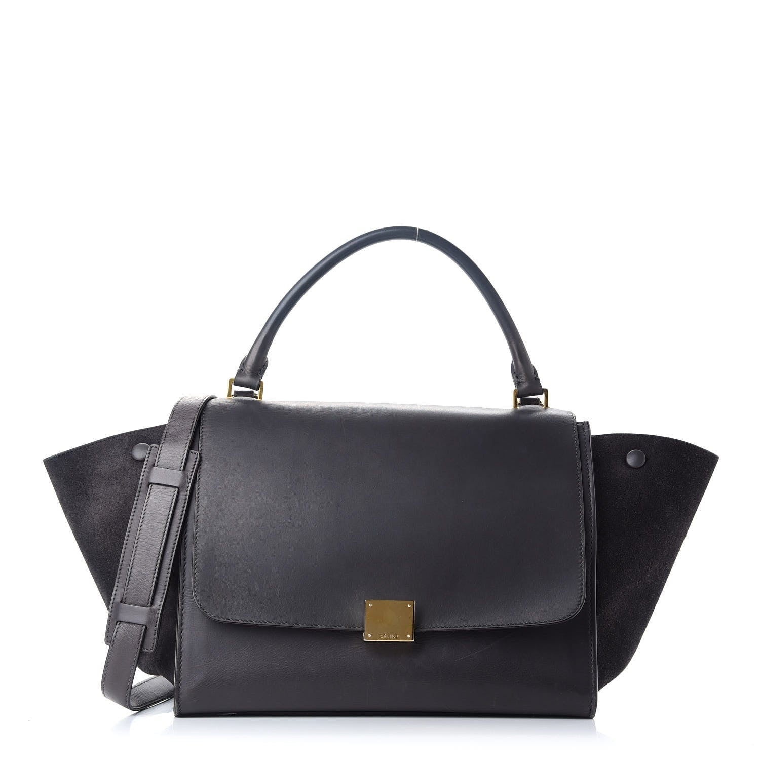 Celine Smooth Calfskin Suede Medium Trapeze Grey 1 of 10