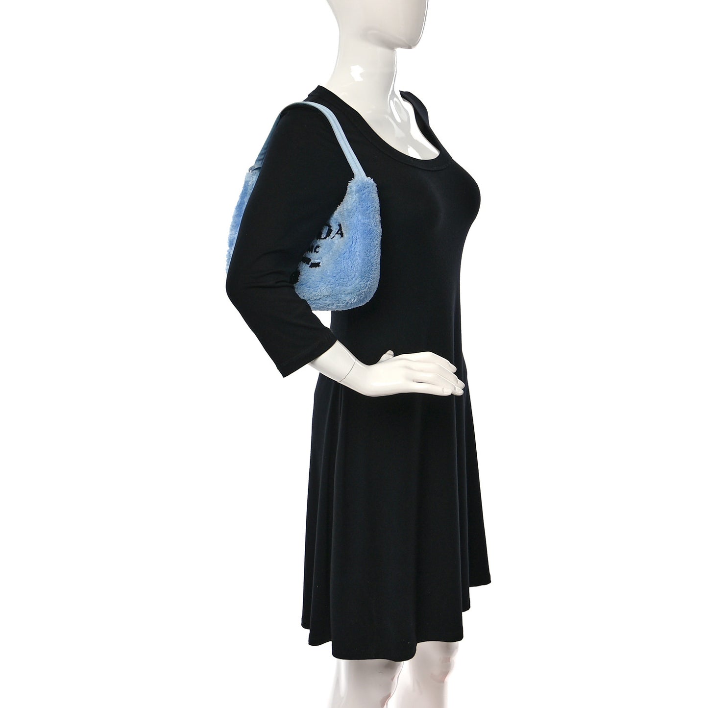 Terry Cloth Mini Re-Edition 2000 Bag Celeste Black