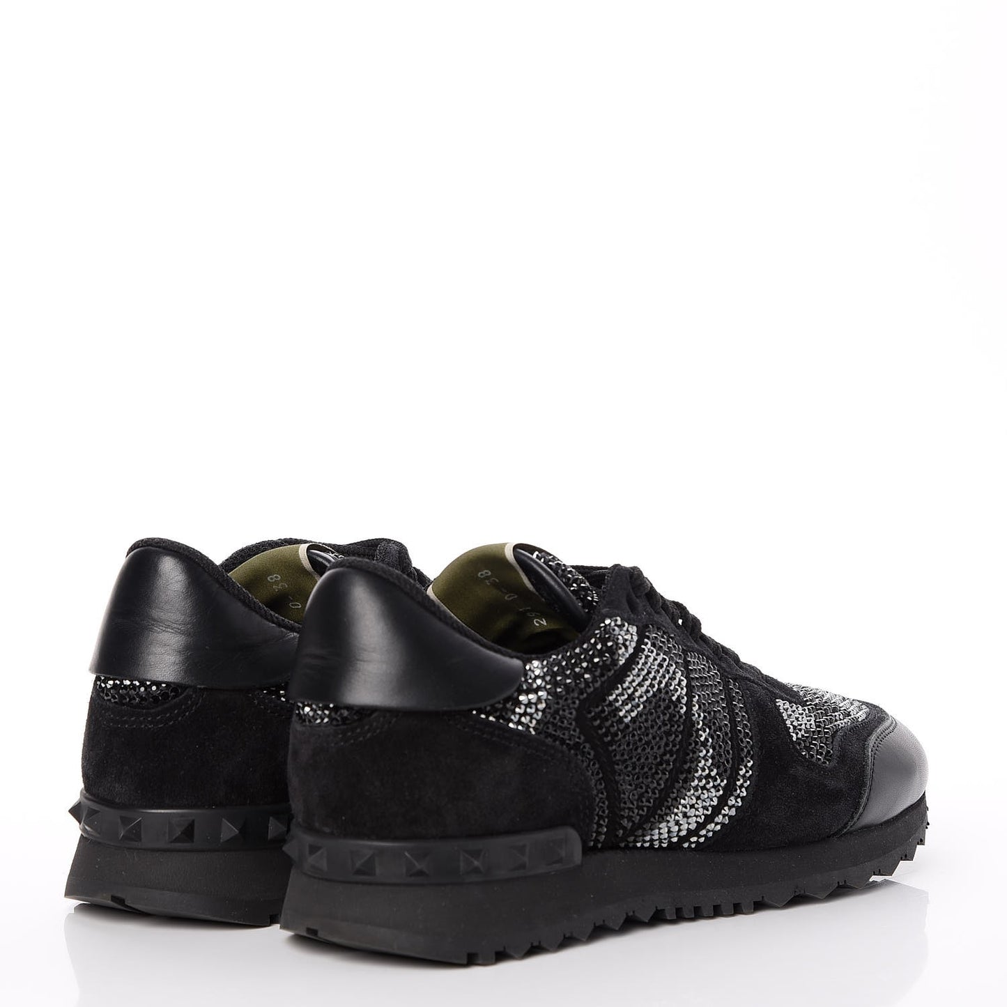 Glitter Suede Womens Rockrunner Sneakers 38 Black