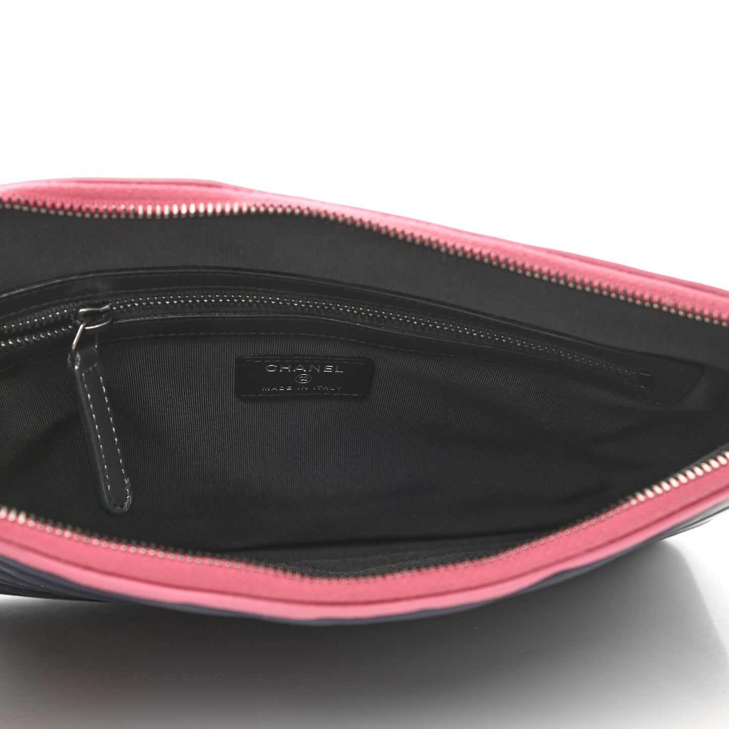 Aged Calfskin Chevron Quilted Medium Gabrielle Cosmetic Case Pink Navy Black