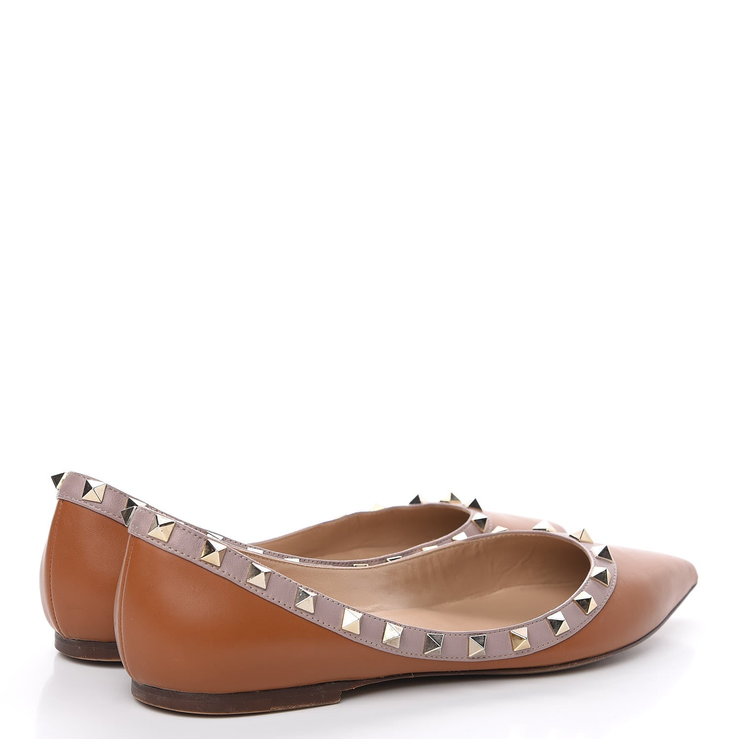 Valentino Garavani Nappa Rockstud Ballerina Flats 39.5 Light Cuir Poudre 4 of 11