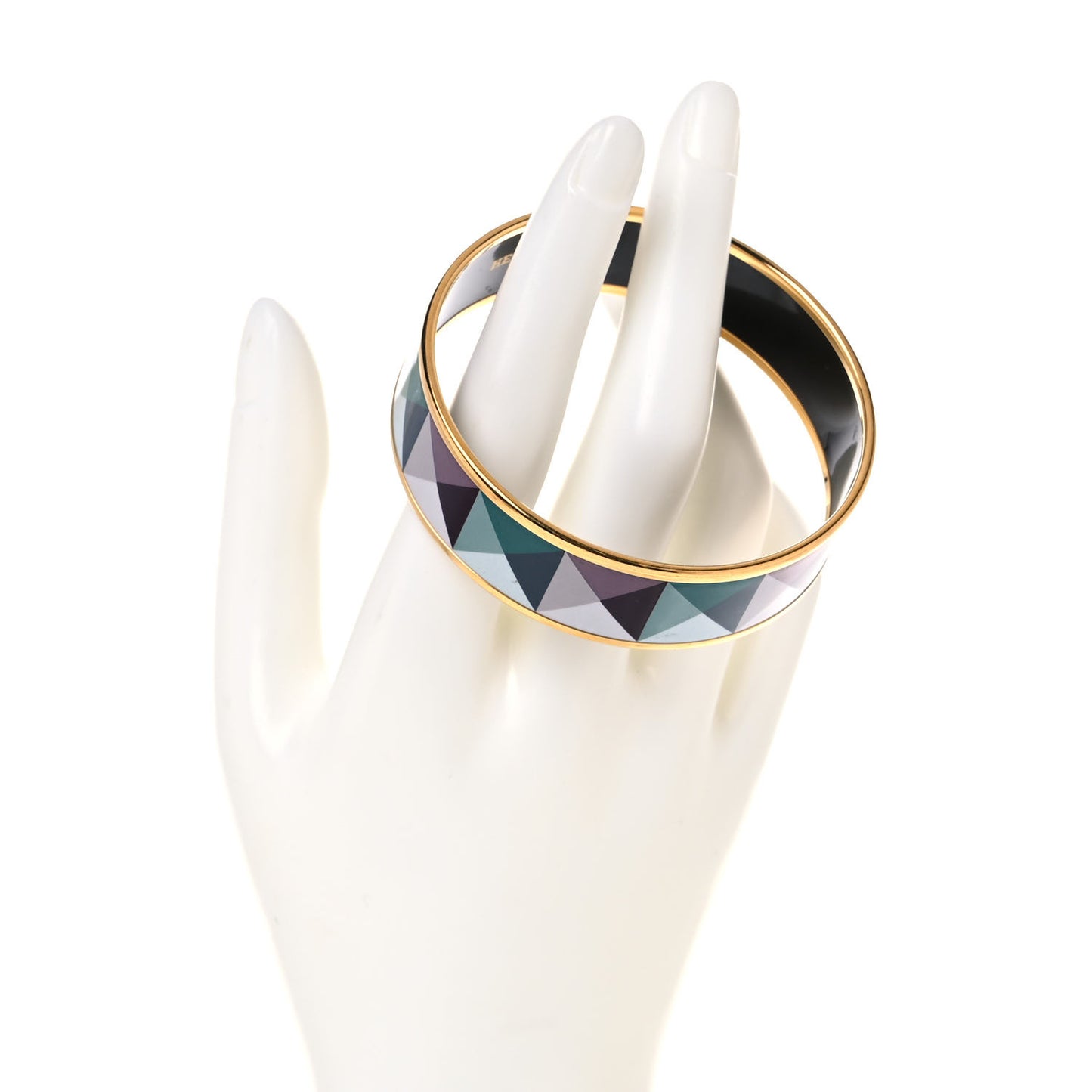 Enamel Printed Wide Clous en Trompe l'Oeil Bracelet 70