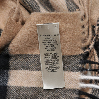 Burberry Cashmere Giant Heritage Check Fringe Scarf Camel 5 of 7