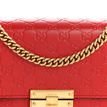 Gucci Guccissima Medium Padlock Shoulder Bag Hibiscus Red 8 of 12