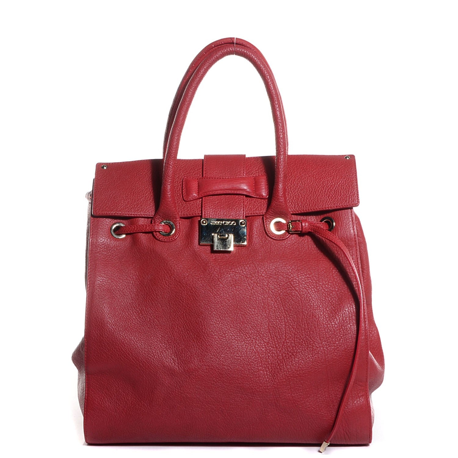 Jimmy Choo Grainy Calf Large Rosabel Satchel Red 1 of 7
