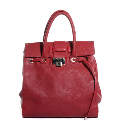 Jimmy Choo Grainy Calf Large Rosabel Satchel Red 1 of 7