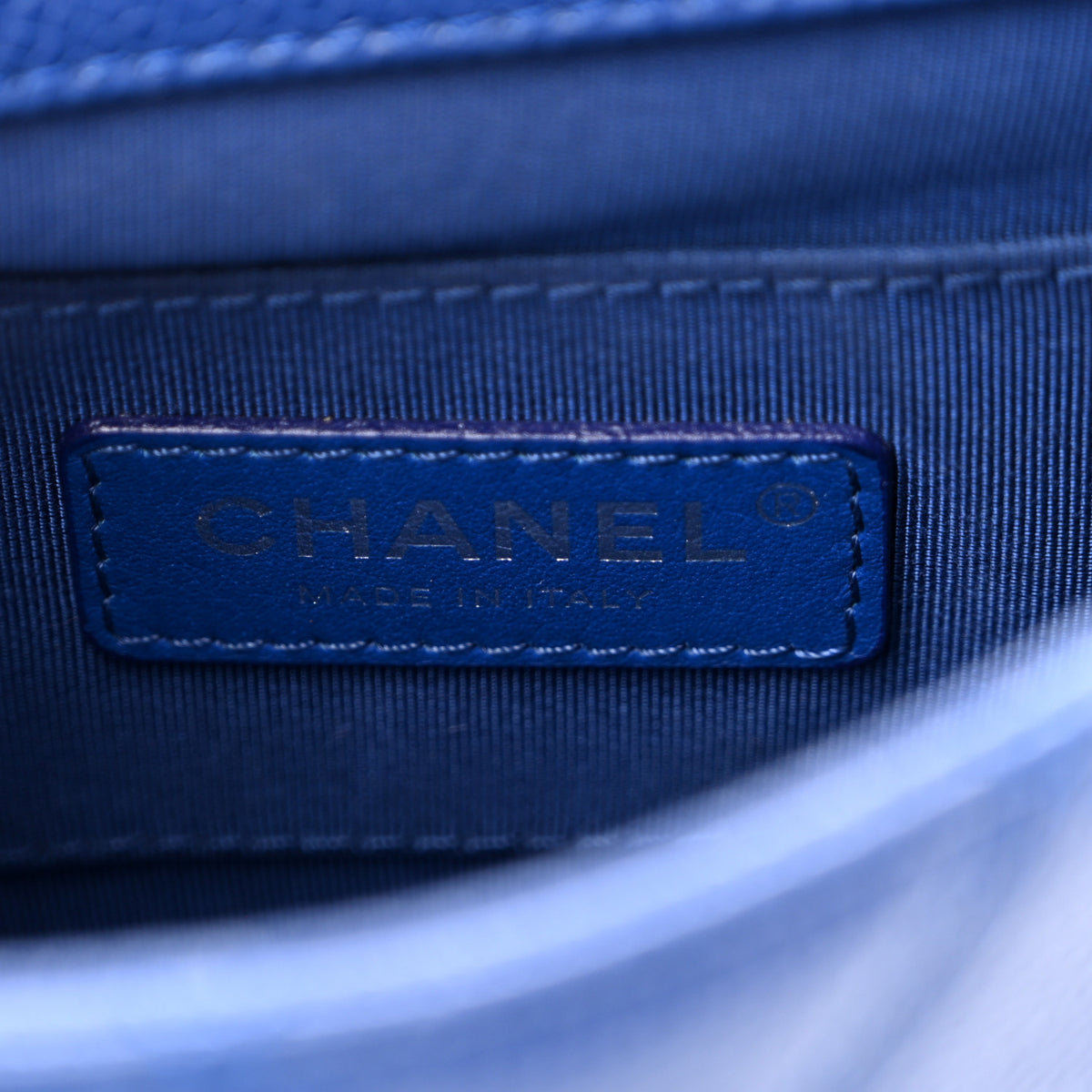 Caviar Quilted Incognito Mini Square Flap Dark Blue