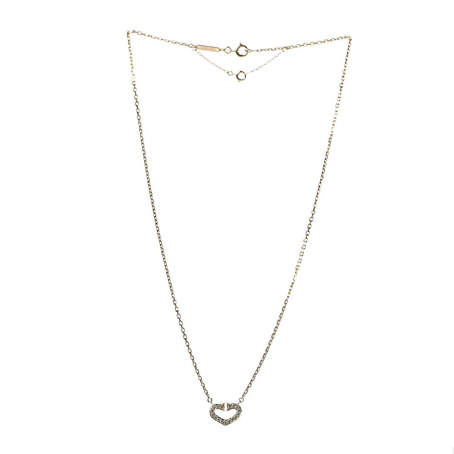 18K Yellow Gold Diamond Hearts And Symbols Pendant Necklace
