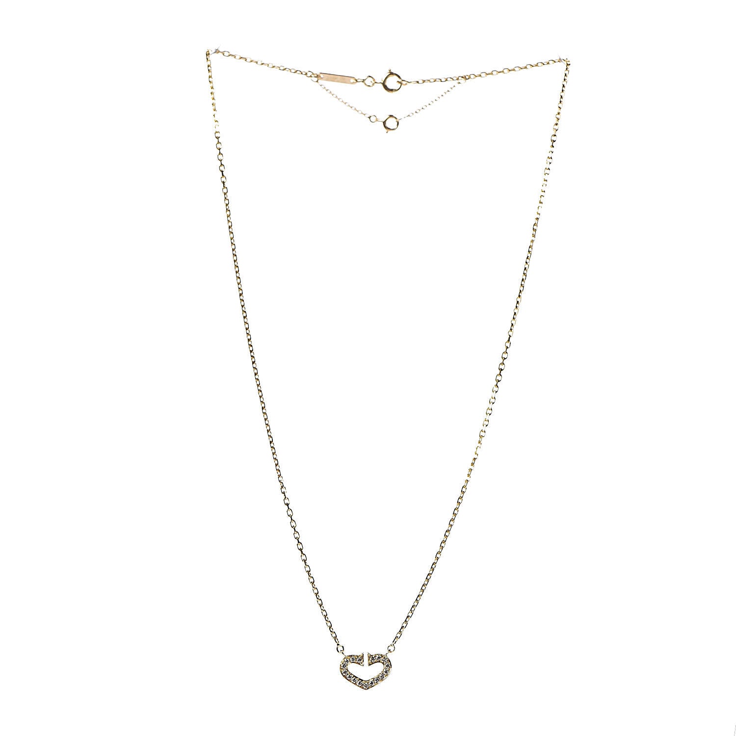 Cartier 18K Yellow Gold Diamond Hearts And Symbols Pendant Necklace 3 of 7