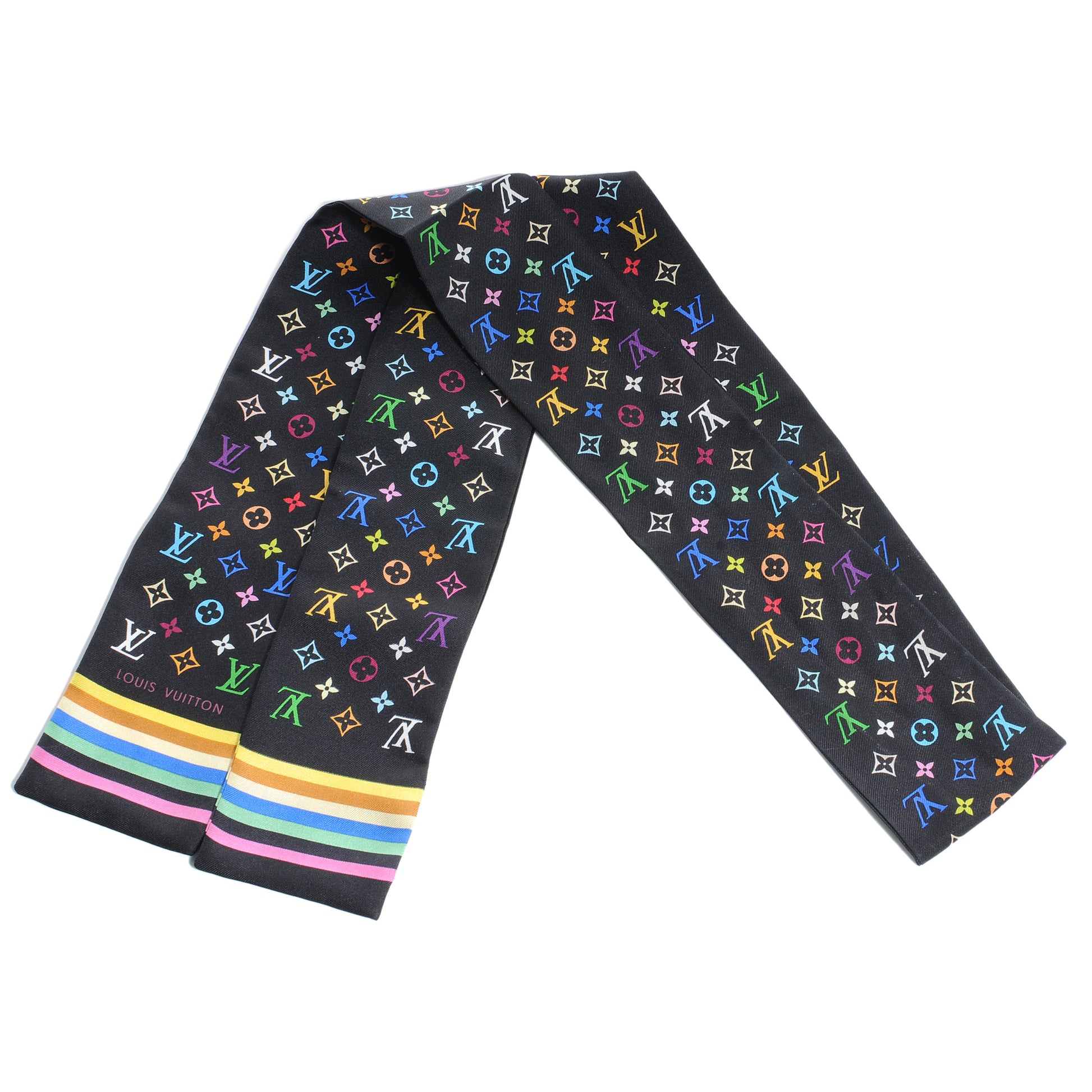 Louis Vuitton Silk Monogram Multicolor Bandeau Black 1 of 2