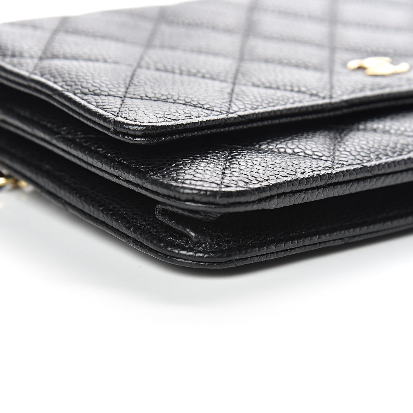 Caviar Quilted Wallet On Chain WOC Black
