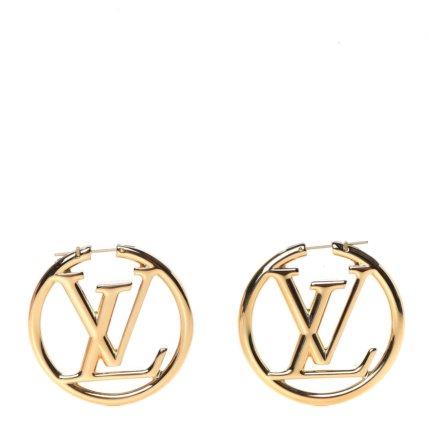 Louis Vuitton Metal Louise Hoop Earrings Gold 1 of 5