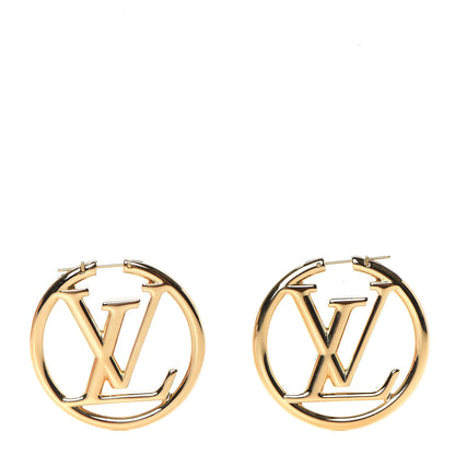Louis Vuitton Metal Louise Hoop Earrings Gold 1 of 5
