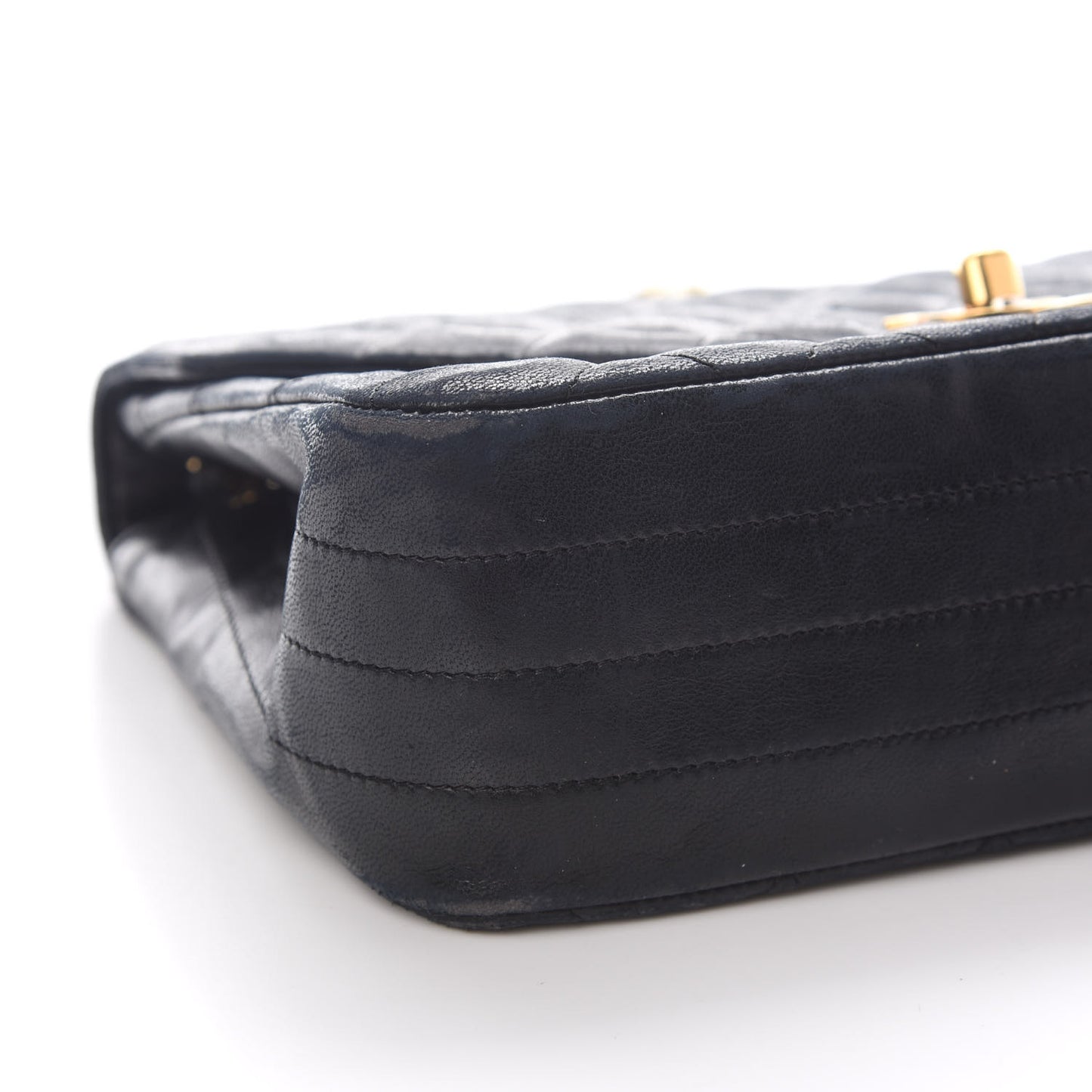 Lambskin Quilted Small Single Flap Black
