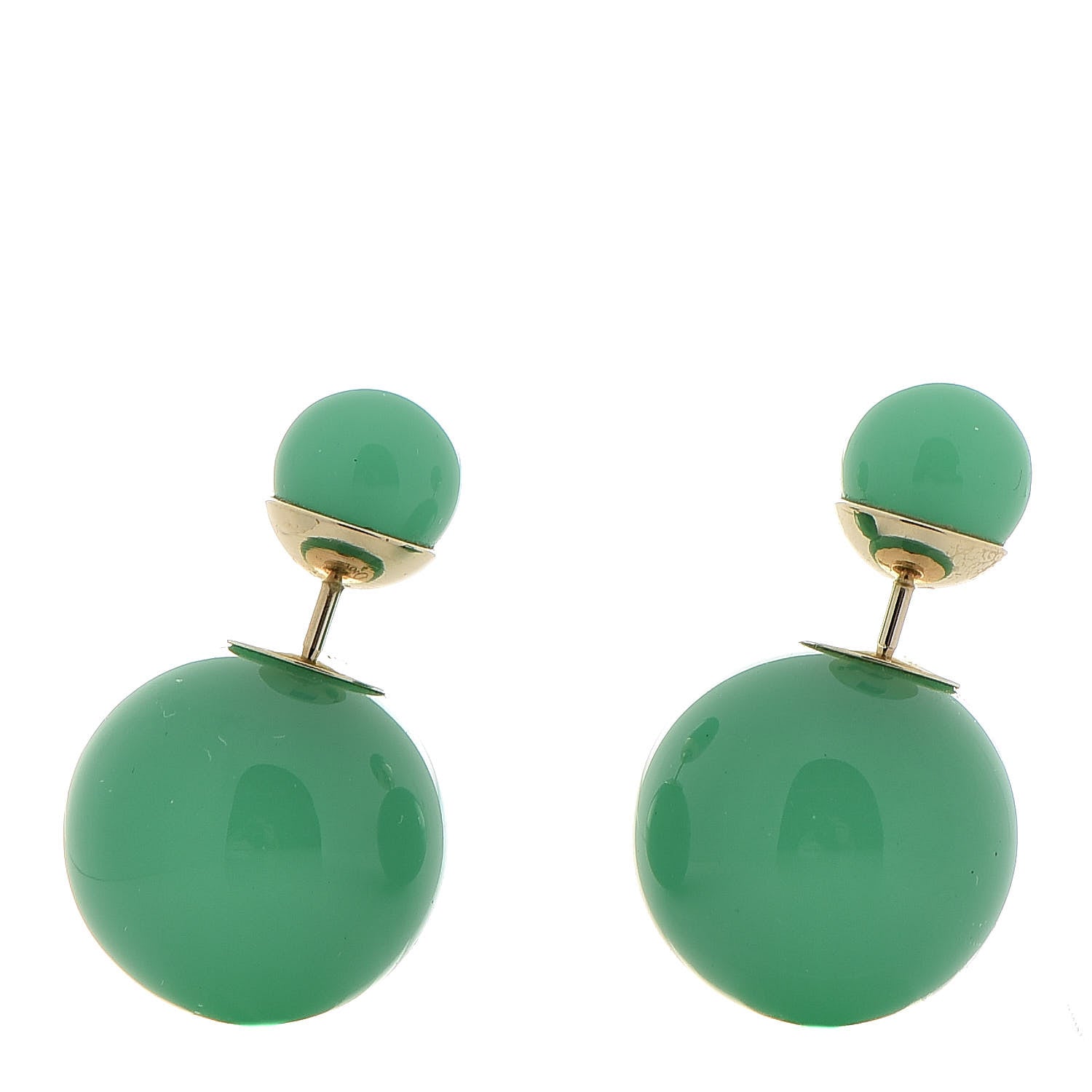 Christian Dior Mise En Dior Tribal Earrings Jade Green 1 of 4