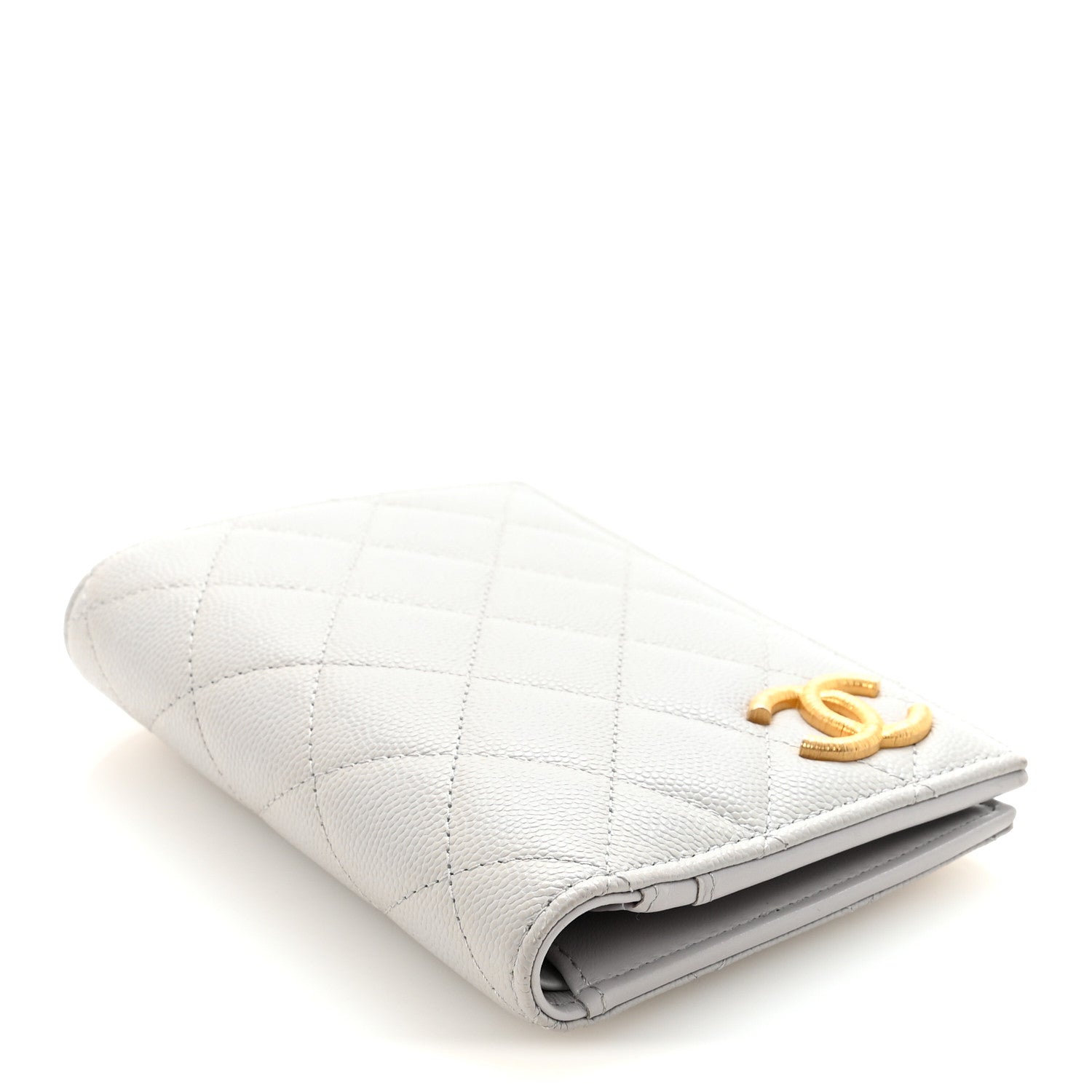 Chanel Caviar Quilted CC Passport Holder Grey 4 of 9