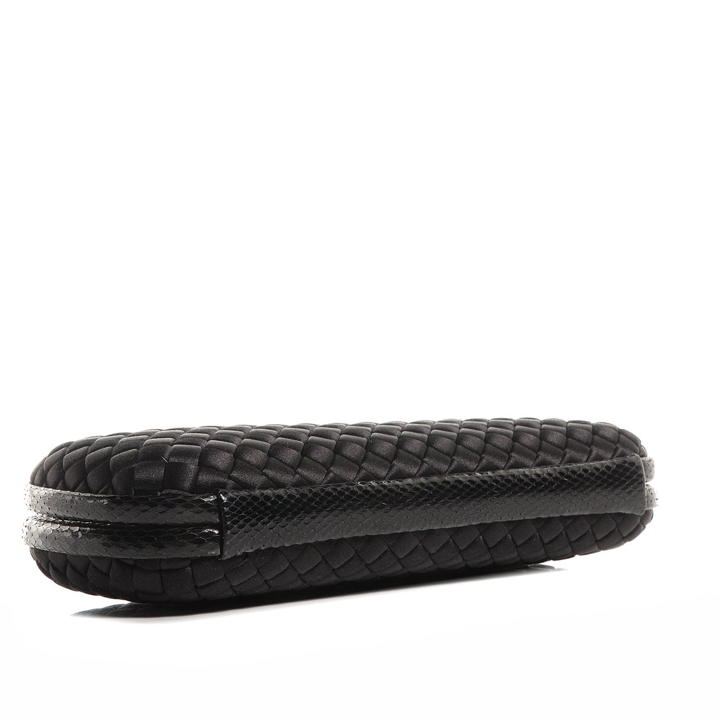 Satin Ayers Intreccio Impero Stretch Knot Clutch Black