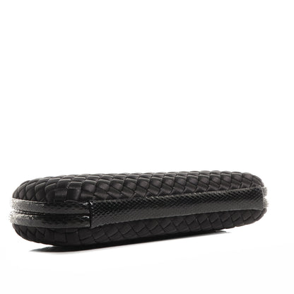 Bottega Veneta Satin Ayers Intreccio Impero Stretch Knot Clutch Black 4 of 6