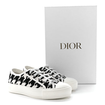 Christian Dior Canvas Macro Houndstooth Embroidered Womens Walk'N'Dior Low Top Sneakers 36 White Black 9 of 9