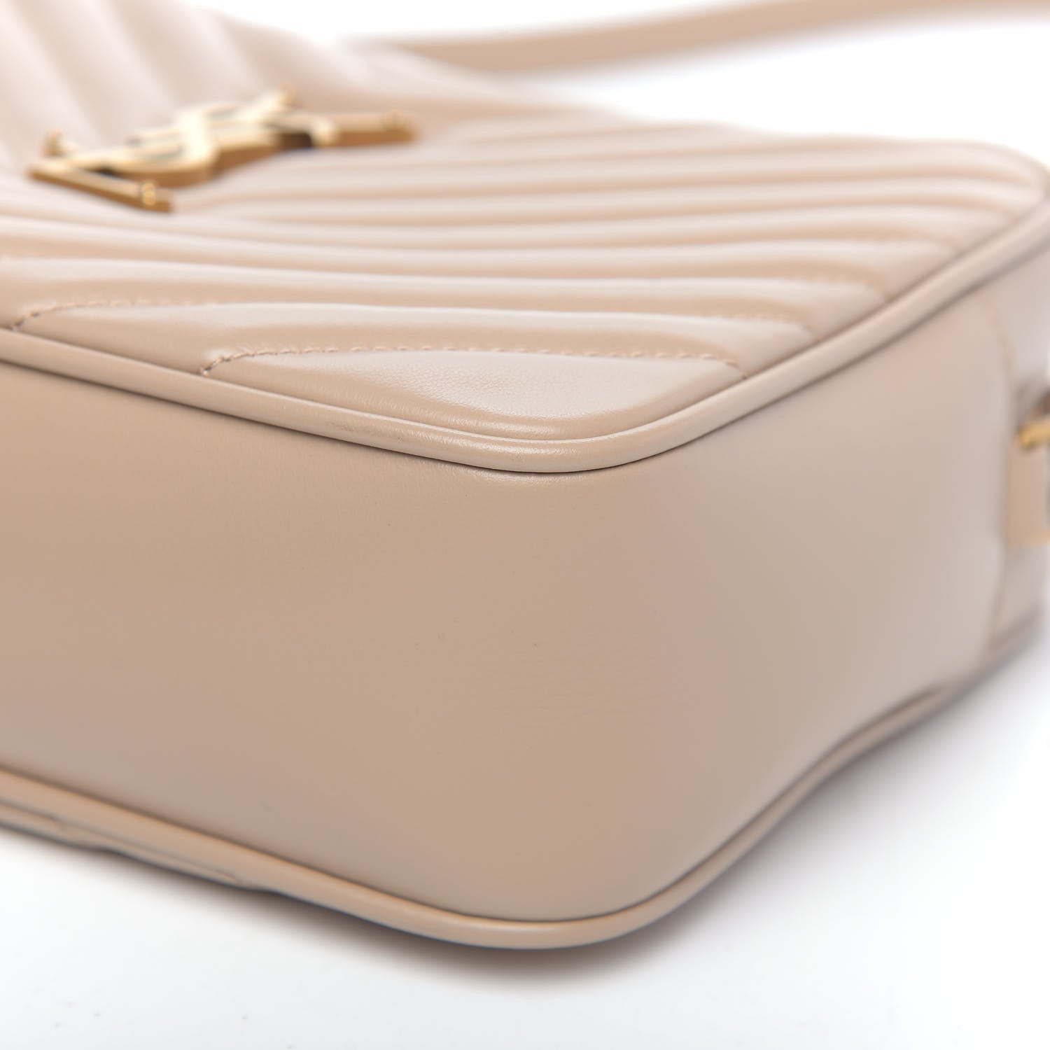 Saint Laurent Calfskin Matelasse Monogram Lou Camera Bag Dark Beige 8 of 8