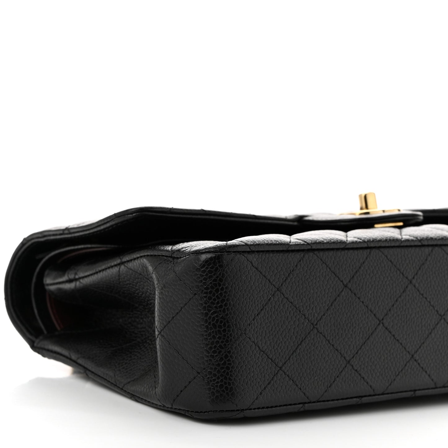 Caviar Quilted Medium Double Flap Black