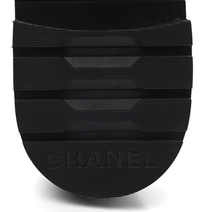 Chanel Shiny Lambskin Quilted Lace Up Combat Boots 37 Black 6 of 8
