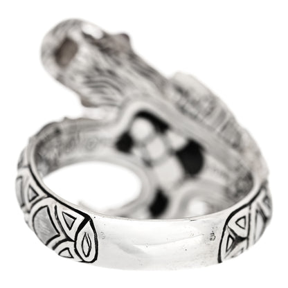 John Hardy Sterling Silver Black Sapphires Ruby Naga Dragon Head Ring 54 7 3 of 7