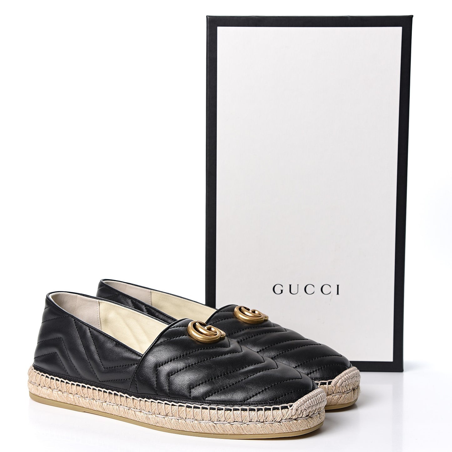 Nappa Matelasse Mens GG Marmont Espadrilles 10 Black