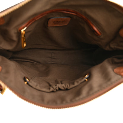 Chloe Calfskin Crocodile Embossed Medium Marcie Satchel Mahogany 5 of 15