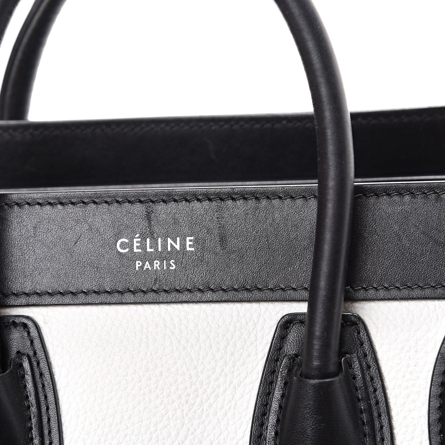 Grained Baby Calfskin Nubuck Nano Tri-Color Luggage White