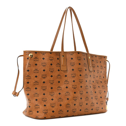 MCM Visetos Large Liz Reversible Shopper Tote Cognac 3 of 11