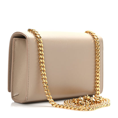 Saint Laurent Grain De Poudre Small Monogram Kate Satchel Dark Beige 3 of 8