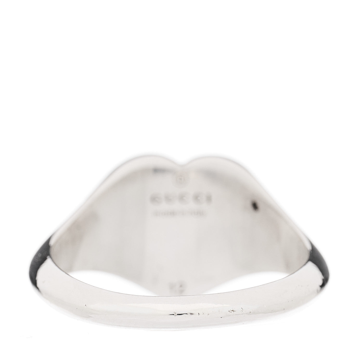Sterling Silver Enamel GG Heart Ring 51 5.75 Blue